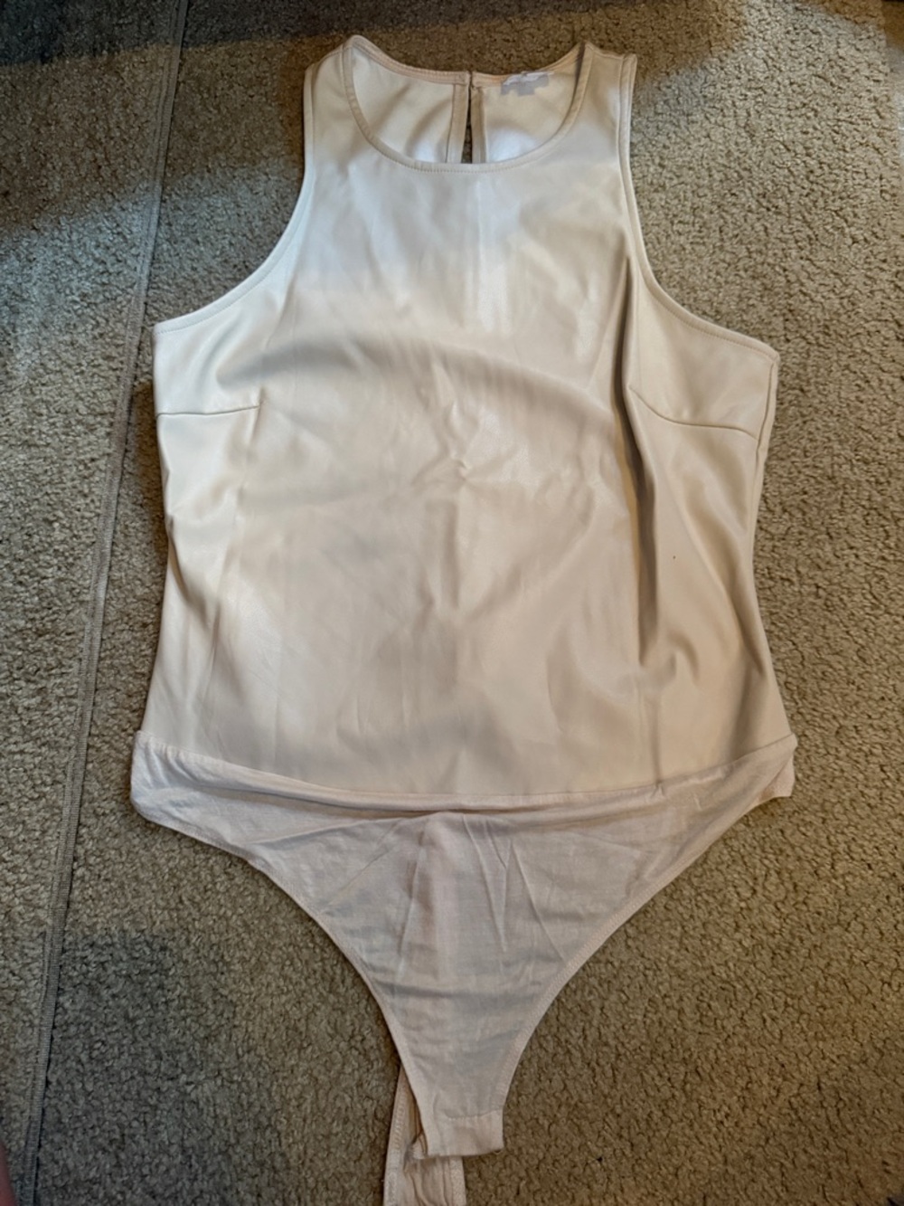 Le Lis Cream High-Neck Tank Bodysuit